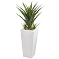 Nearly Naturals 40 in. Spiky Agave Artificial Plant in White Planter 9641